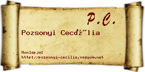 Pozsonyi Cecília névjegykártya